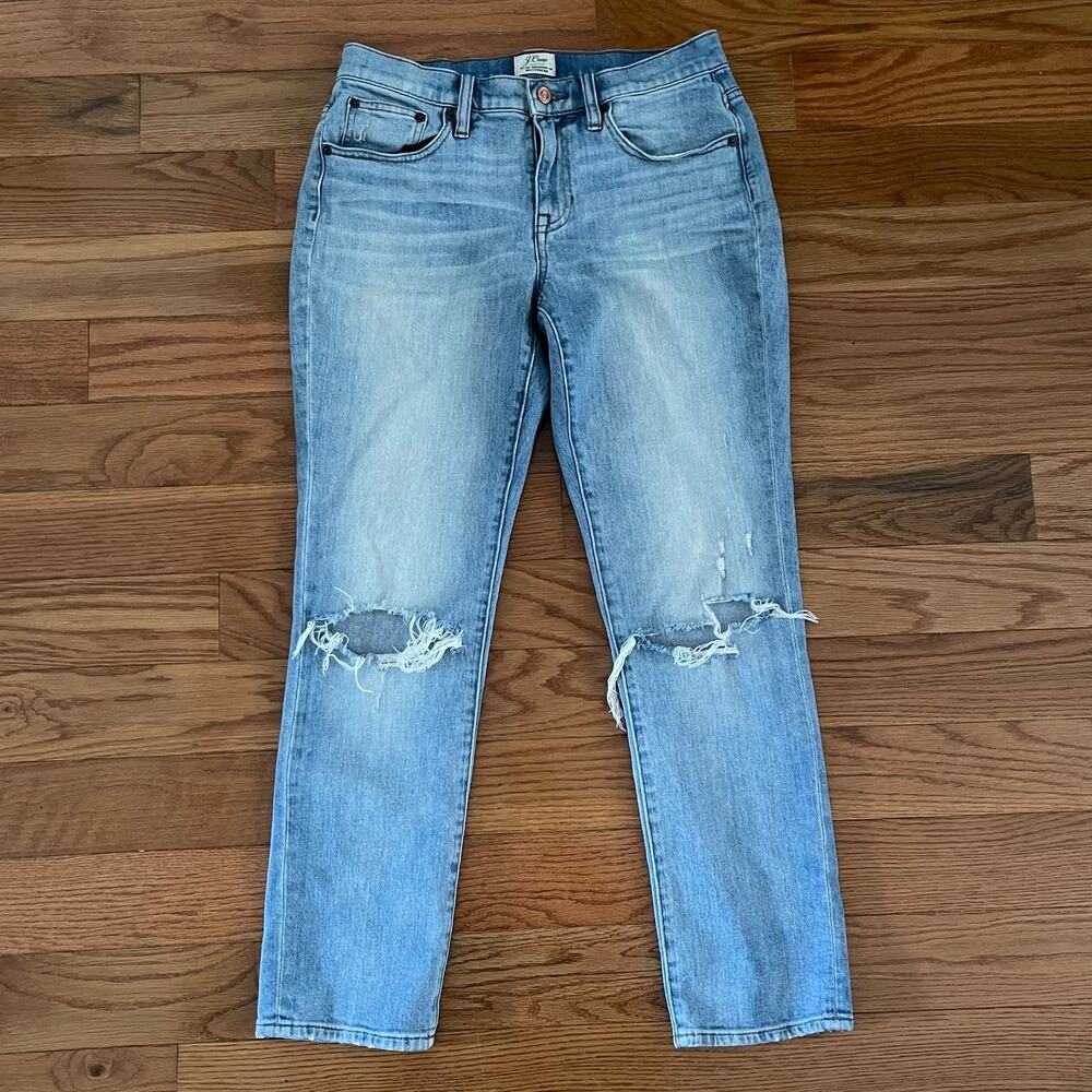 J. Crew Slim Boyfriend Jean Womens 26 Cedar Wash Blue Straight Leg Denim H6411